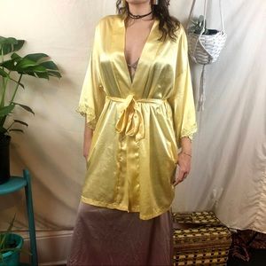 Vintage Yellow Lingerie Robe
